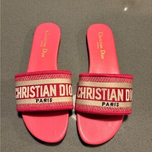 Dior Flat Slide Sandal Pink NWOT